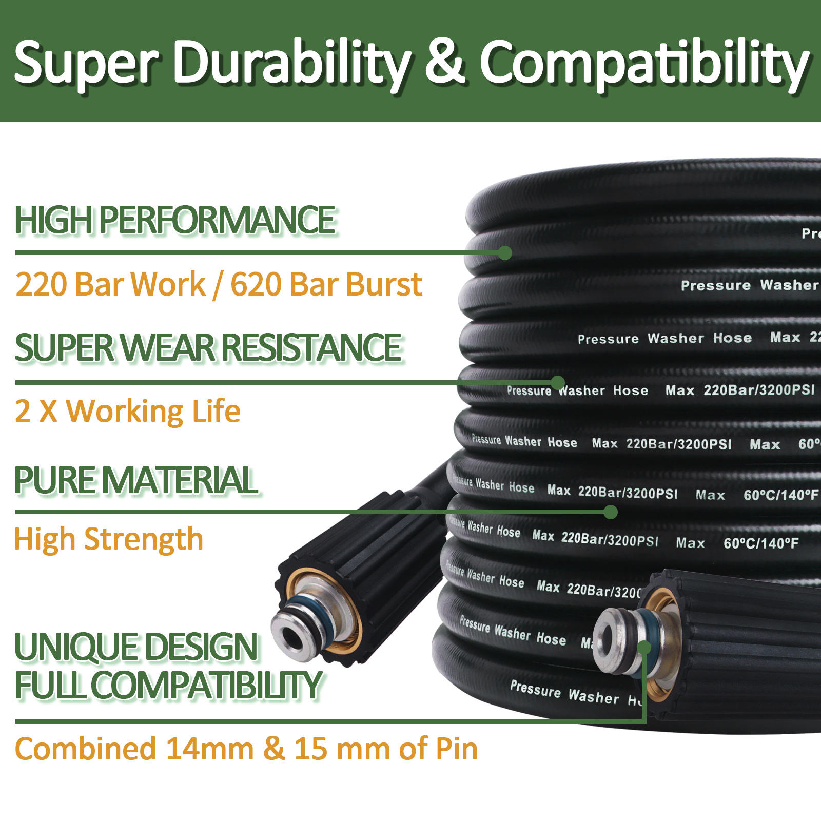 High Pressure Washer Hose Cord - Foam Cannon Car Wash recensie en prijs