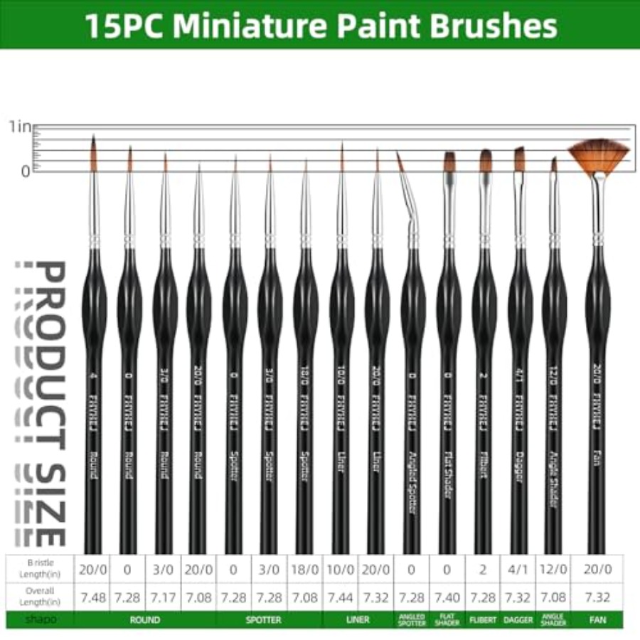 Detail Paint Brushes Set, 15PC - Detailing Brush Set recensie en prijs