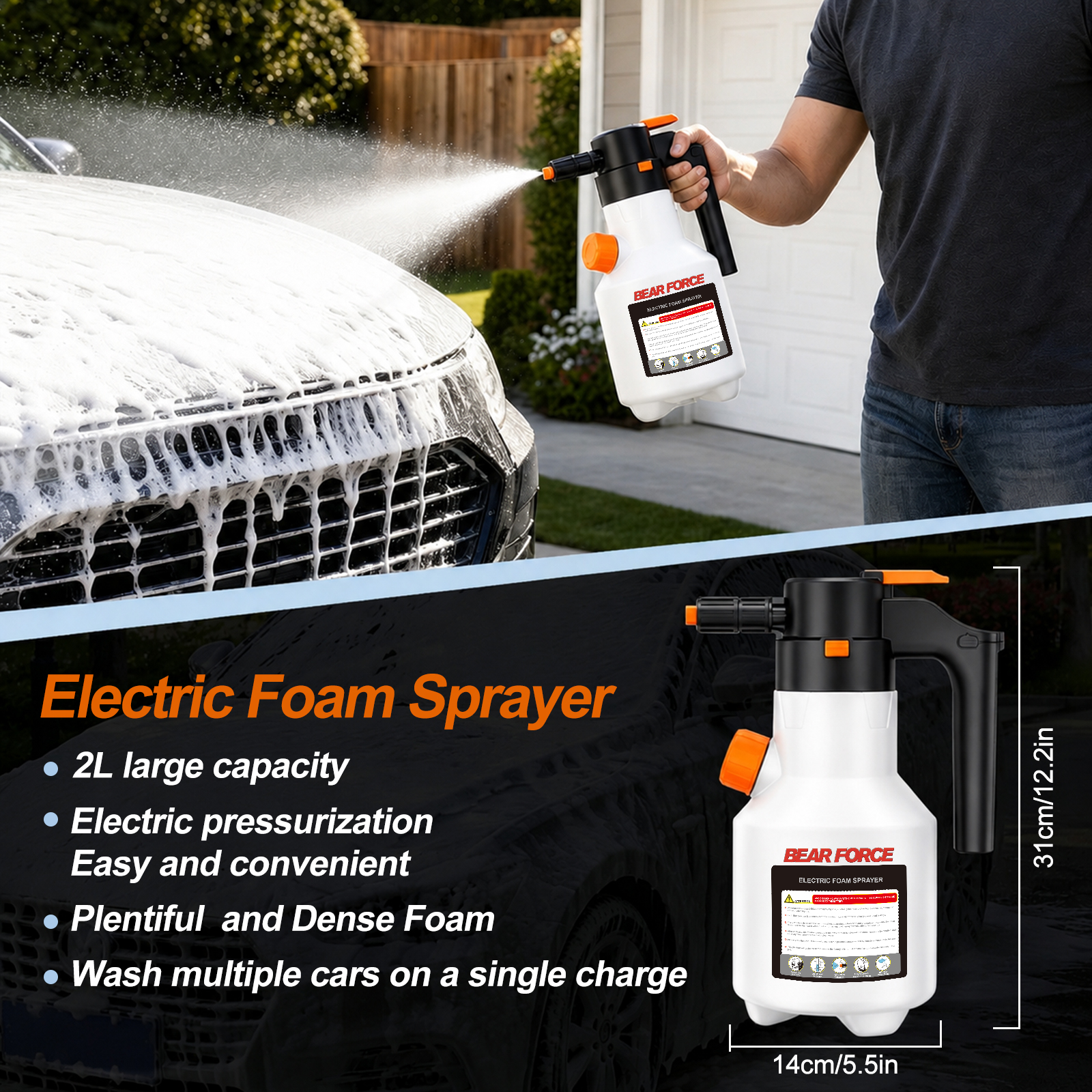 2L Electric Foam Sprayer, 3000 - Foam Cannon Car Wash recensie en prijs