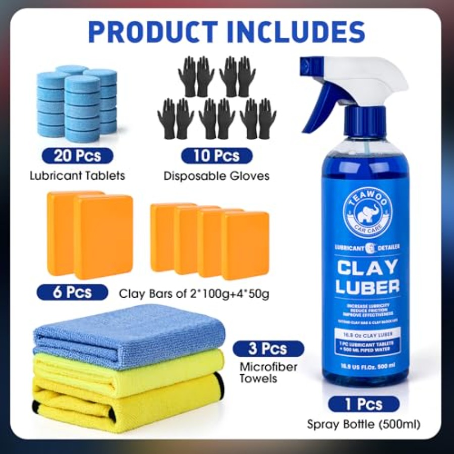 Clay Bars Kit, 6 Clay Bars and - Clay Bar Lubricant recensie en prijs