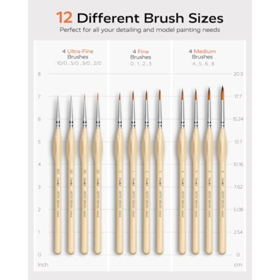 Detail Paint Brushes Set, 12 P - Detailing Brush Set recensie en prijs