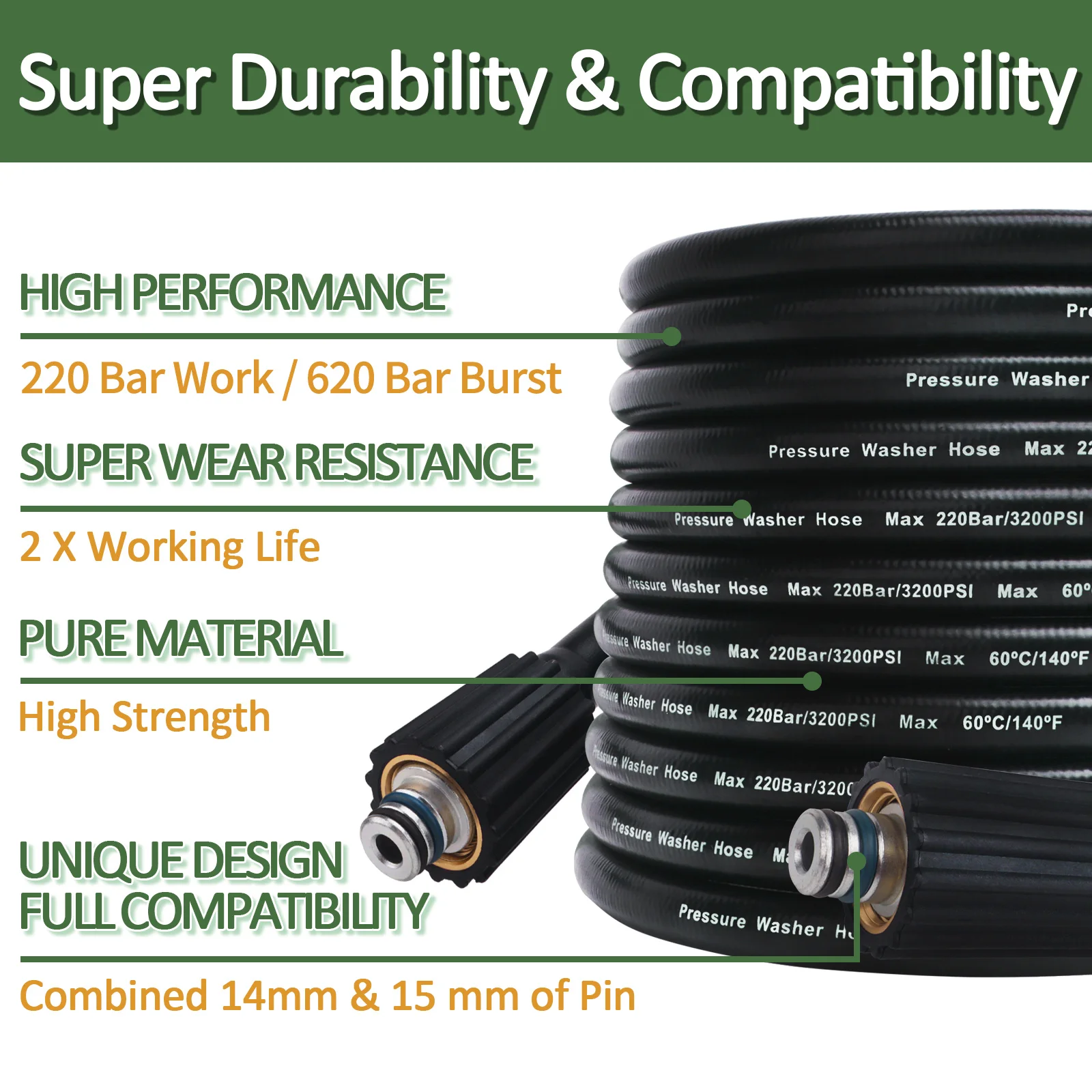 10m High Pressure Washer Hose  - Car Shampoo Ph recensie en prijs