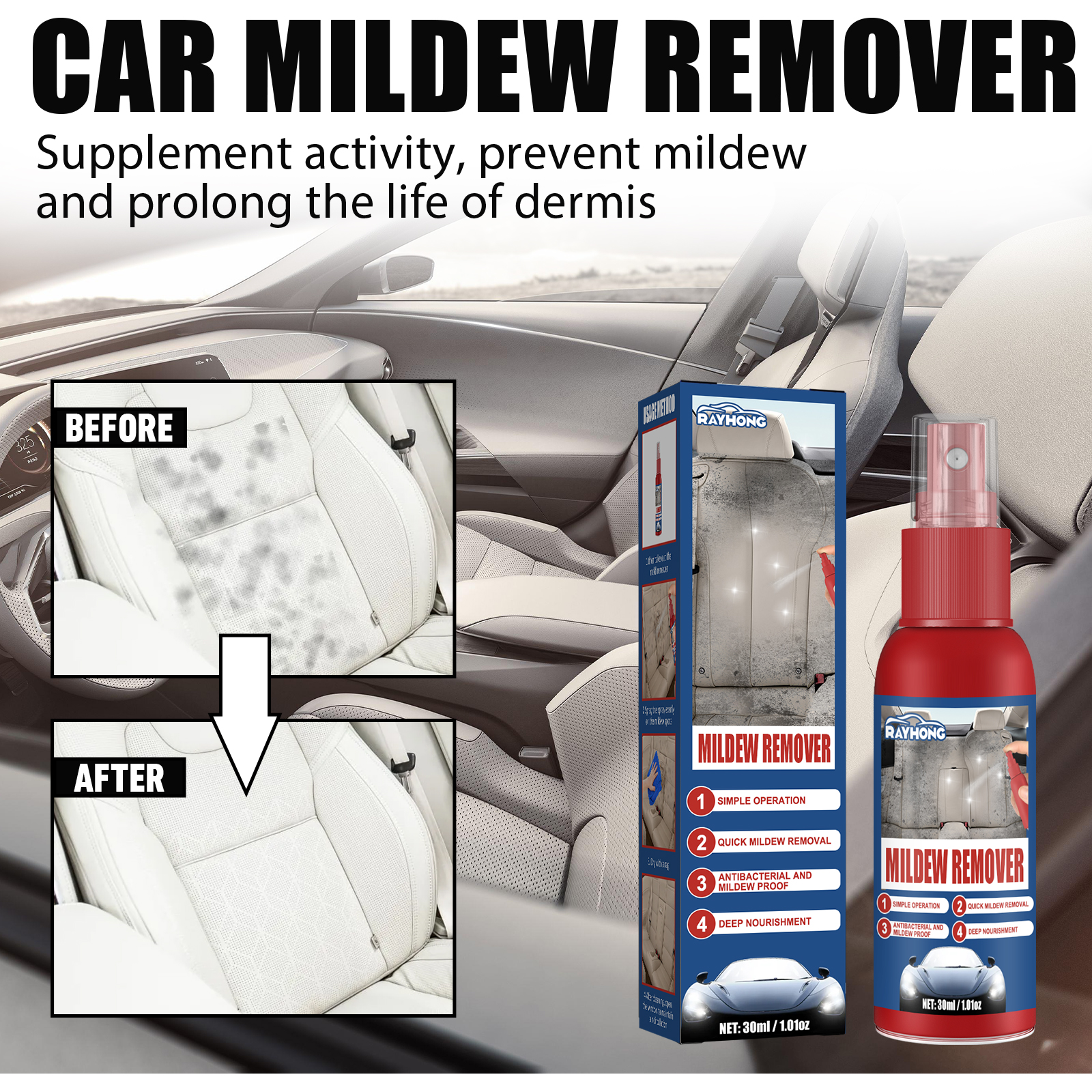 Car Mildew Remover Spray Multi - Leather Cleaner Interior recensie en prijs